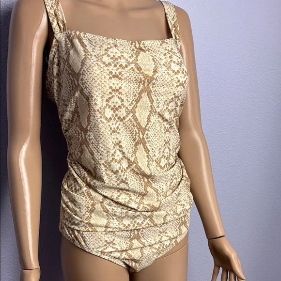 NWT Snakeskin Print One-Piece Swimsuit - Picture 13 of 14